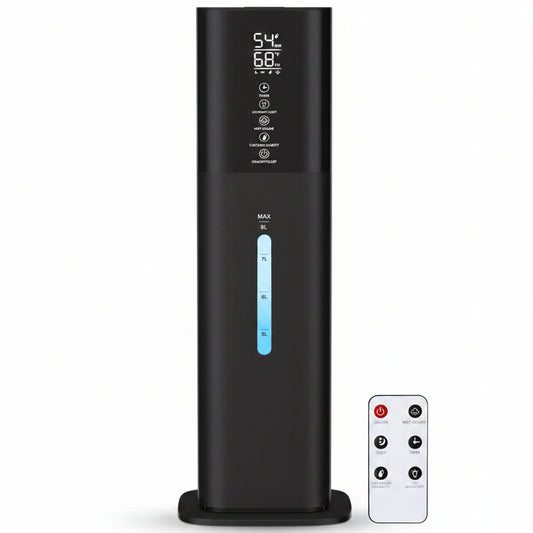 Humidifiers Large Room Bedroom with 7 Colors Light, 2.1Gal(8L) 3 Speed Quiet Ultrasonic Cool Mist Humidifier with 360° Nozzle, Humidity Setting, Timer,Aroma Box for Home Plant Baby Yoga Sleep (Black)