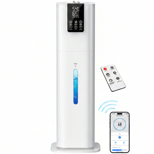 Smart Humidifiers Large Room Bedroom Home,2.11Gal(8L) Quiet Top Fill Cool Mist Humidifier,Smart App & Remote Control, 3 Speed Humidifier with 360°Nozzle,Humidity Setting for Baby Office Plant(White)