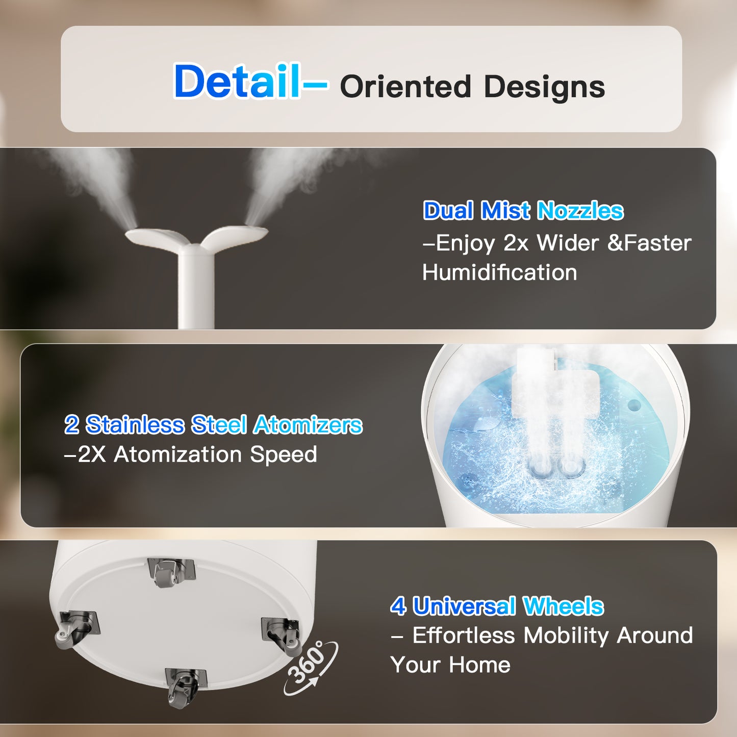 Smart Humidifiers for Large Room Bedroom Home 1800 sq.ft, 17L/4.5Gal Large Humidifier with Extension Tube & 3 Mist Modes, Top Fill Whole House Cool Mist Humidifiers for Plant Commercial Office